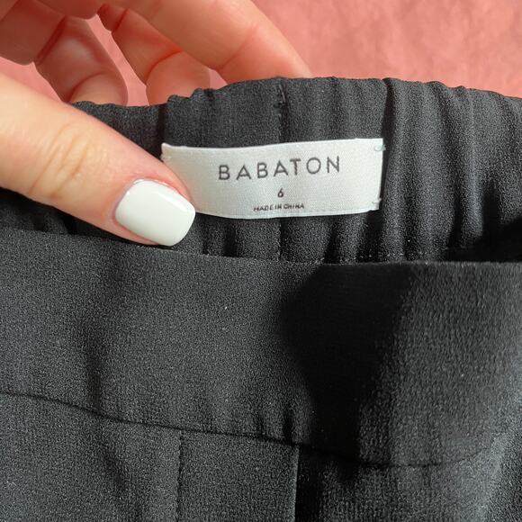 Aritzia Babaton Black & Blue Stripe Pants Size 6 - Picture 2 of 7